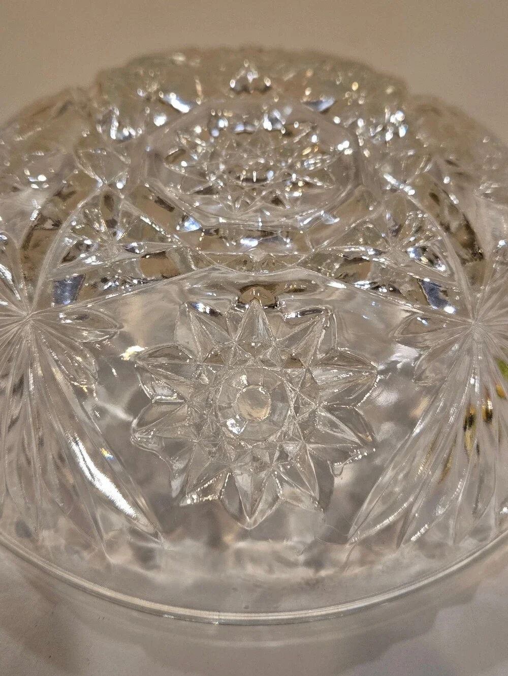 Vintage Anchor Hocking Star Of David Crystal Clear Covered Candy Dish